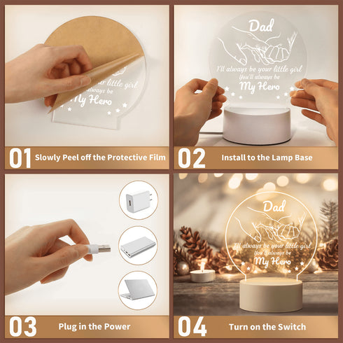 Dads Custom Night Light Ideal Gift for Special Occasions